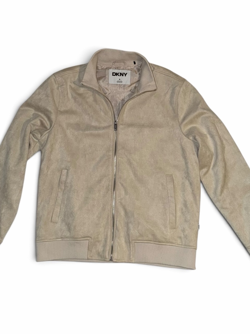DKNY Men’s Beige Full-Zip Sweater Jacket
